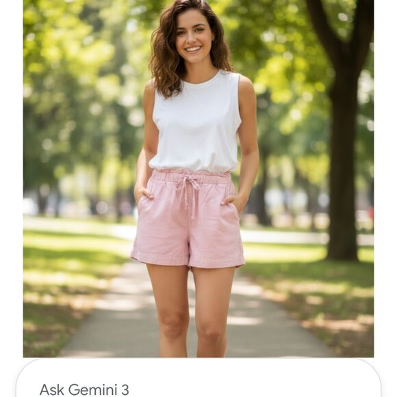 GAP Pants - GAP linen blend shorts Size XS petal pink midrise pockets drawstring preppy